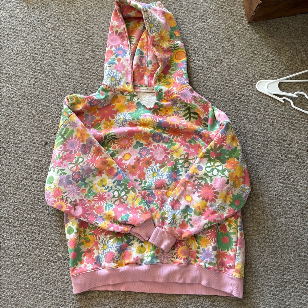NATURAL LIFE Pink Floral Sweatshirt Hoodie